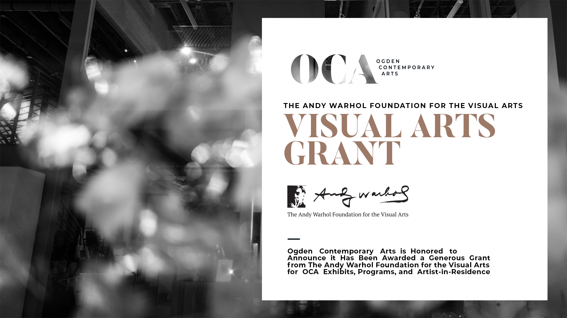 Andy Warhol – Visual Arts Grant – OCA
